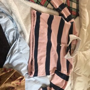 Vintage Abercrombie pink and blue polo